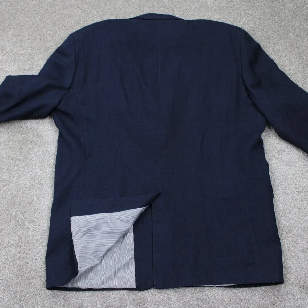 Jos. A. Bank 730 Burke Blazer Mens 46 L‎ Blue Linen/Wool Blend Sports Jacket